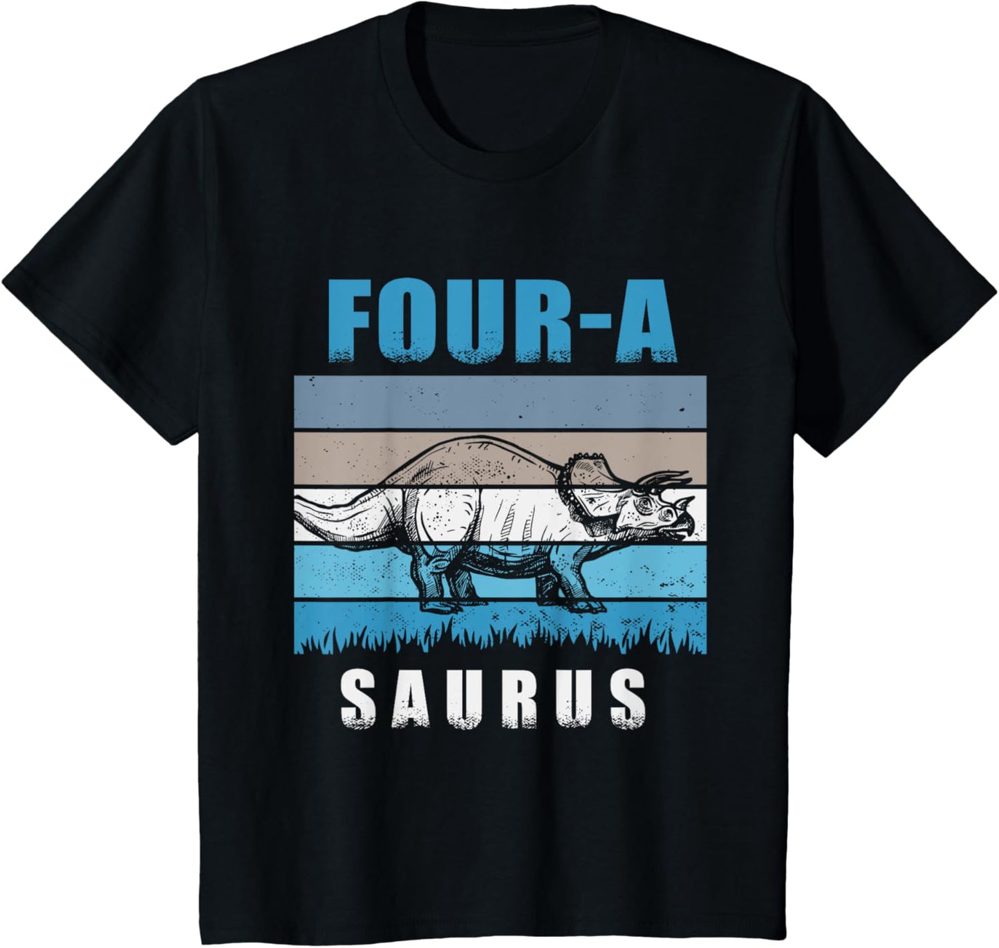 4 Year Old Triceratops Dinosaur Kids 4th Birthday T-Shirt