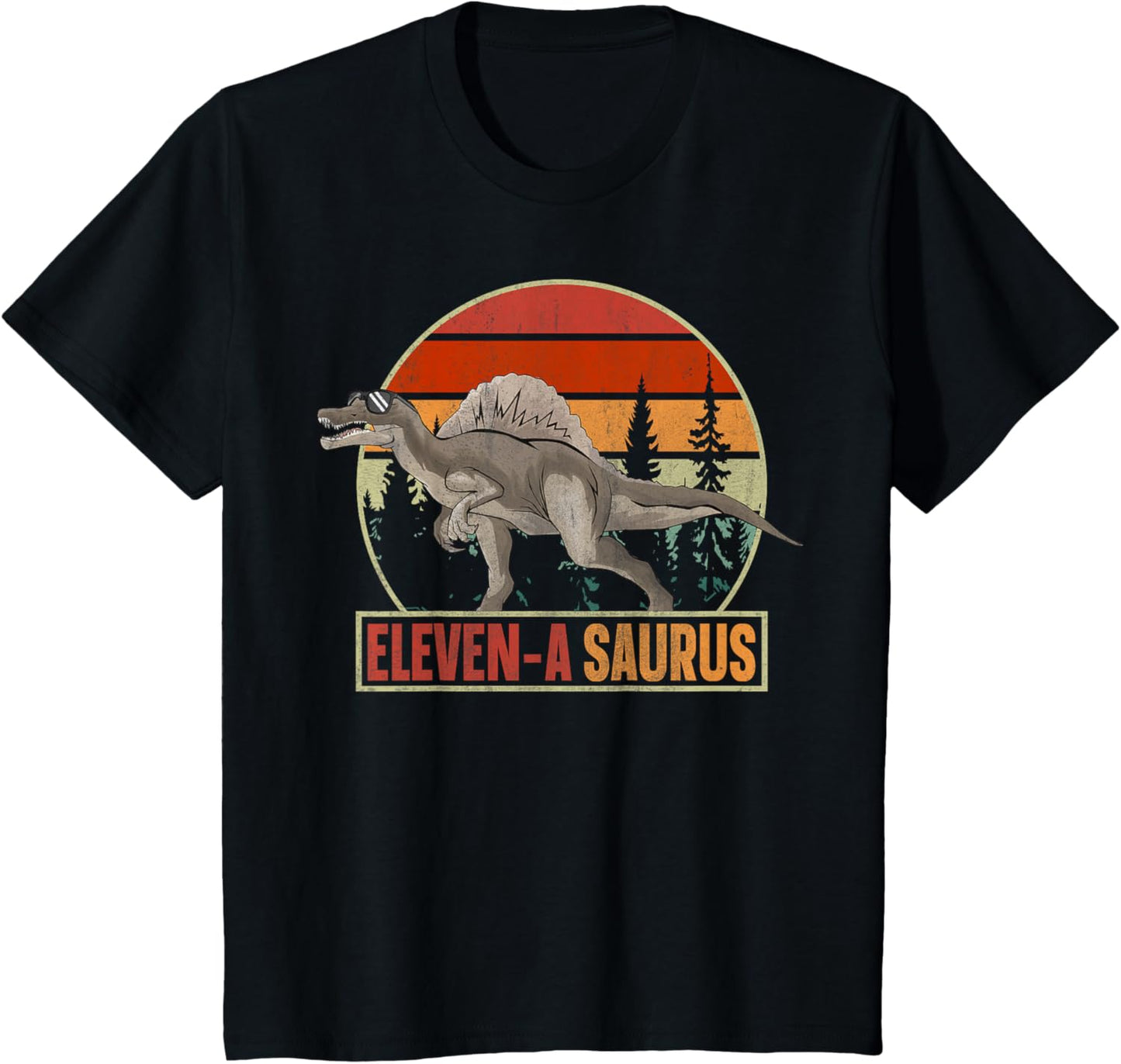 Kids Eleven-A Saurus Spinosaurus 11th Birthday T-Shirt