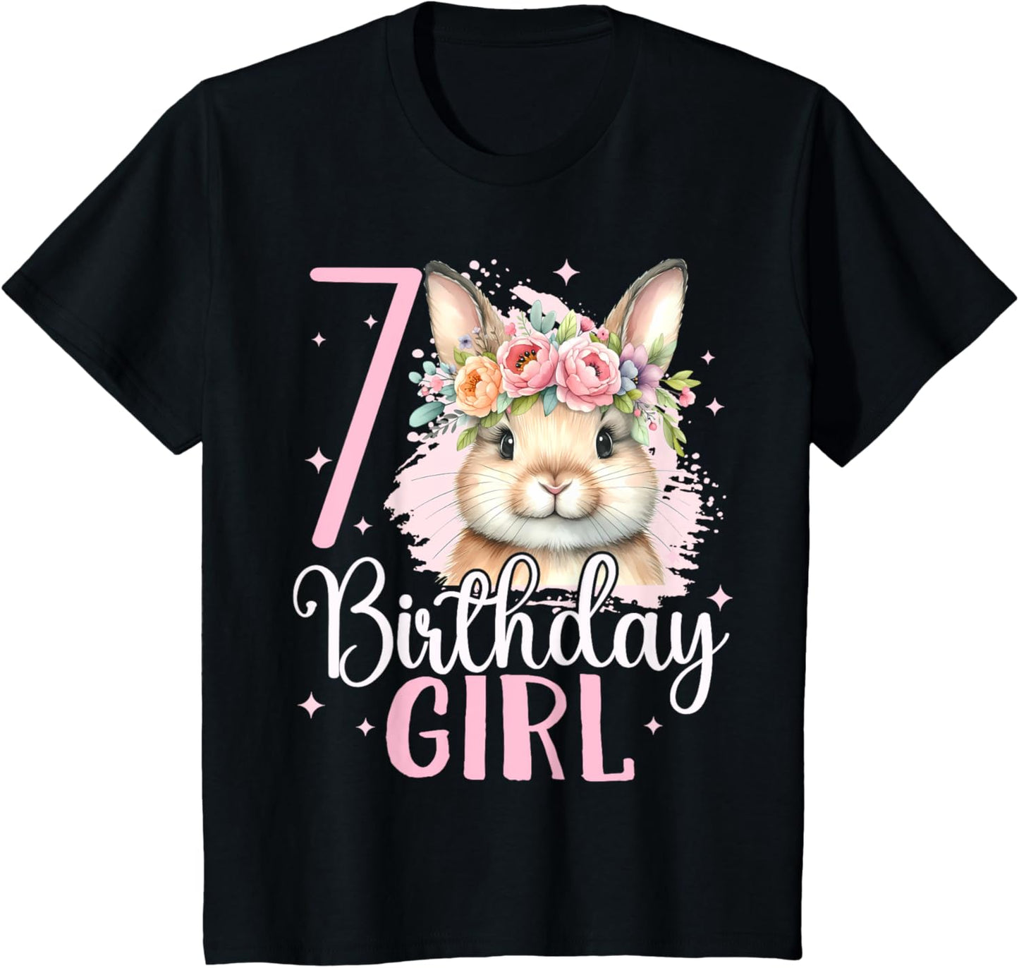 7th Birthday Rabbit Bunny Seven Finally 7 Birthday Bunny T-Shirt