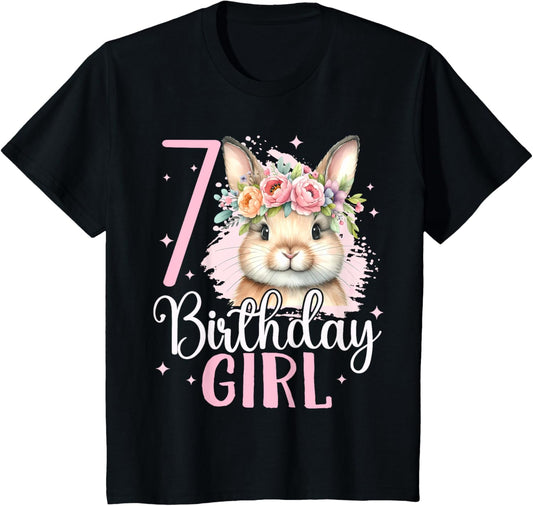 7th Birthday Rabbit Bunny Seven Finally 7 Birthday Bunny T-Shirt