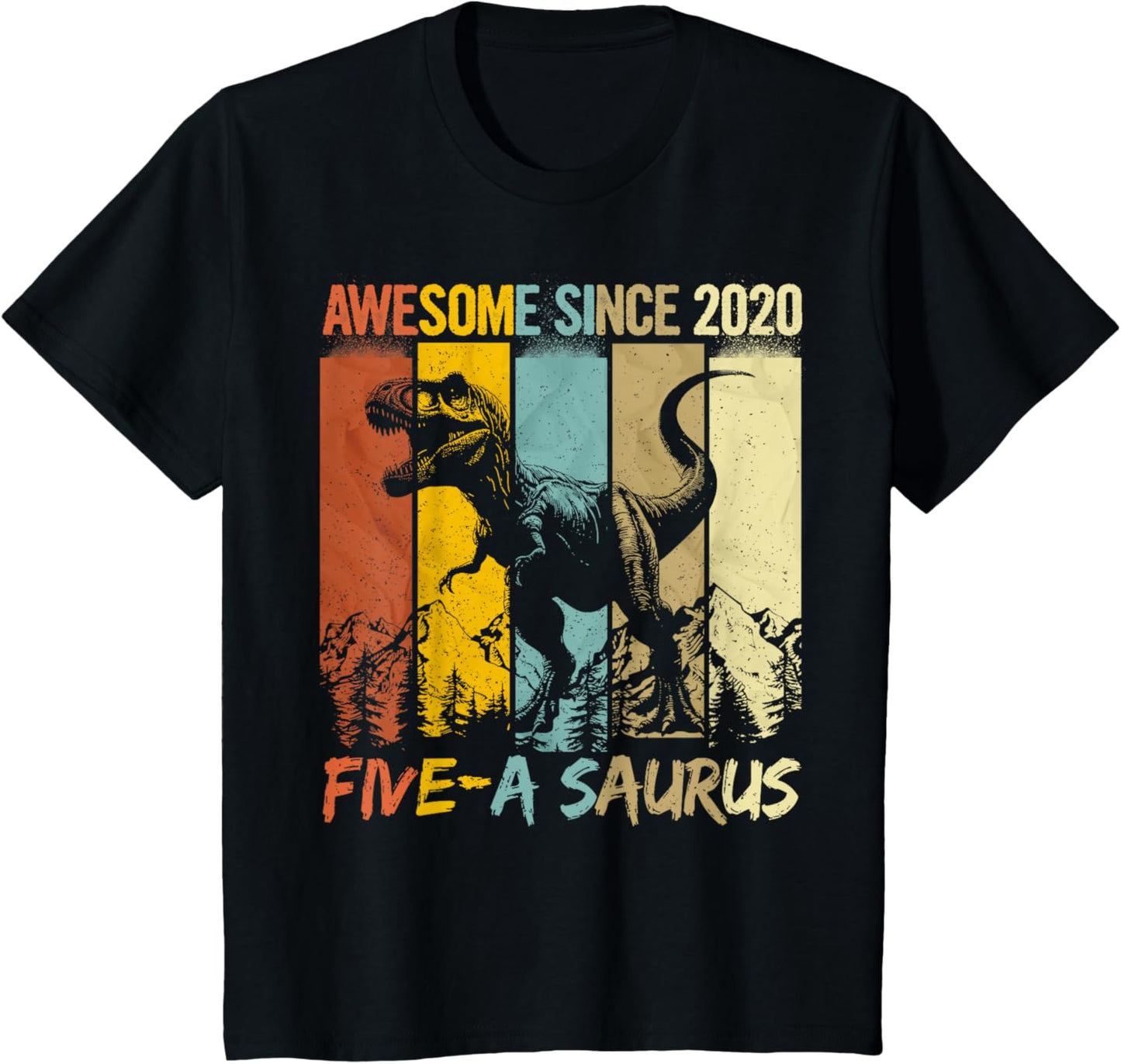 5 Year Old Dinosaur 5th Birthday T Rex Dino Five Saurus T-Shirt