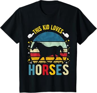 This Kid Loves Horses Boys and Girls Horse Gift T-Shirt