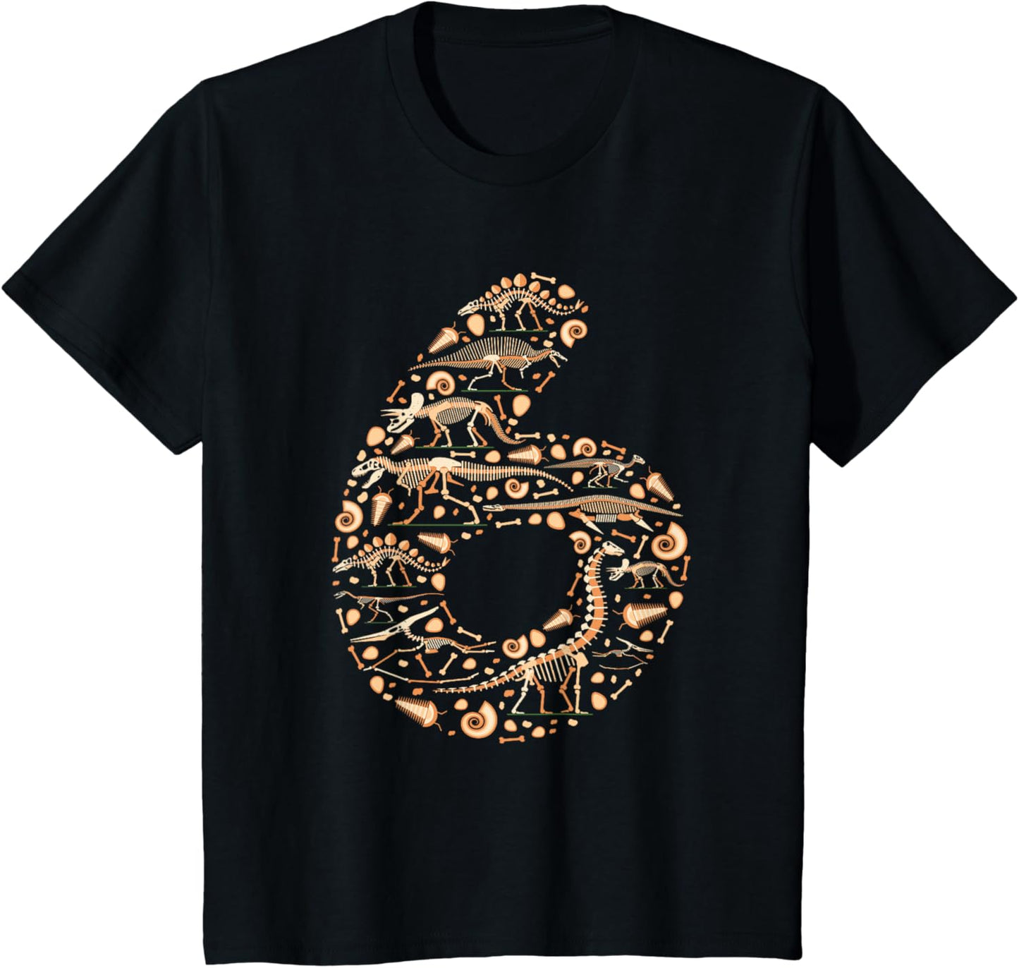 Dinosaur 6th birthday Boy Girl 6 year old Paleontologist T-Shirt