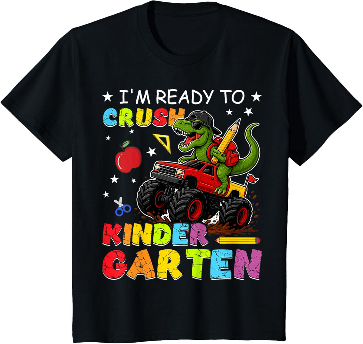 Kids Ready To Crush Kindergarten Dinosaur First Day Of School Boy T-Shirt