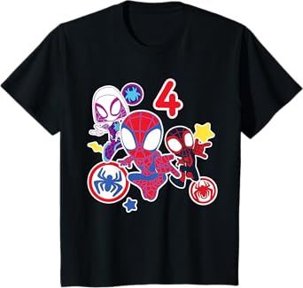 Marvel Spidey and His Amazing Friends 4 Year Old Birthday T-Shirt