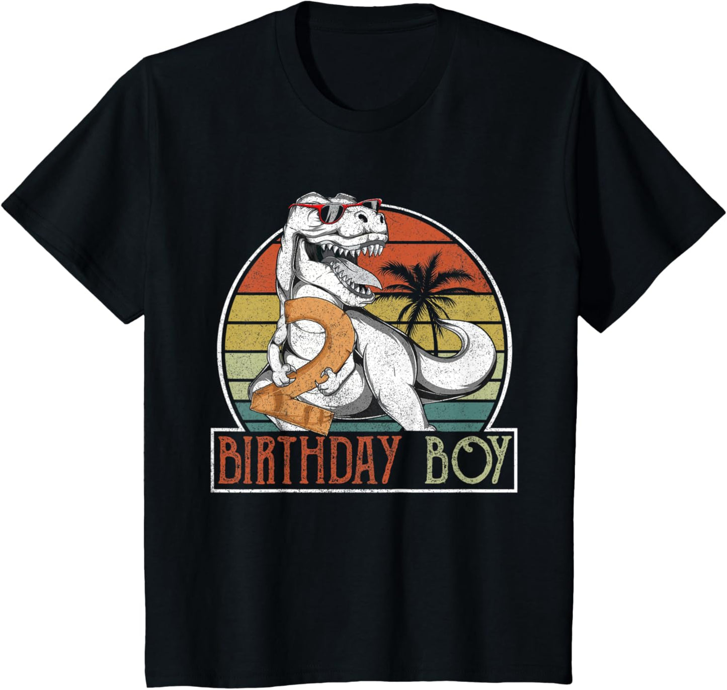 Kids Dinosaur 2nd Birthday Boy Shirt, Toddler 2 Year Old T Rex T-Shirt