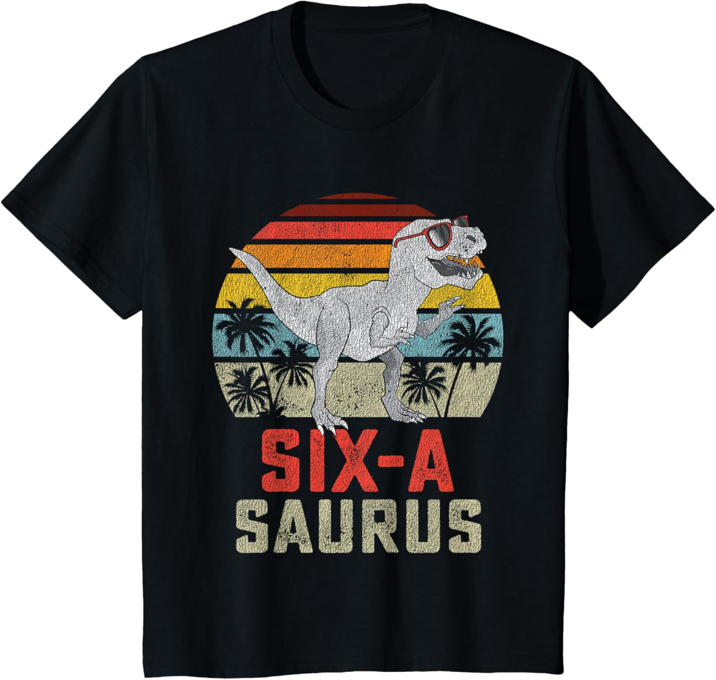 6 Year Old Dinosaur Birthday 6th T Rex Dino Six Saurus T-Shirt