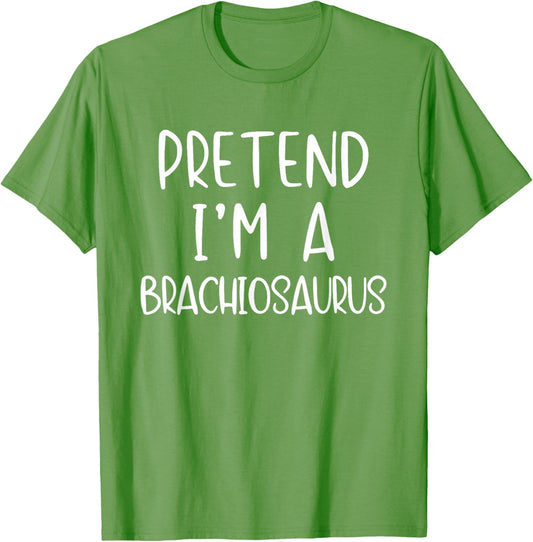 Pretend Brachiosaurus Costume Halloween Lazy Funny Dinosaur T-Shirt