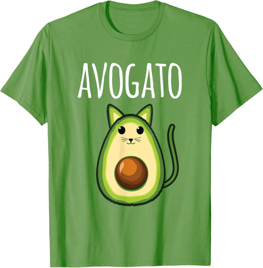 Avogato Shirt Women Girls Cute Avocado Cat Funny T-Shirt