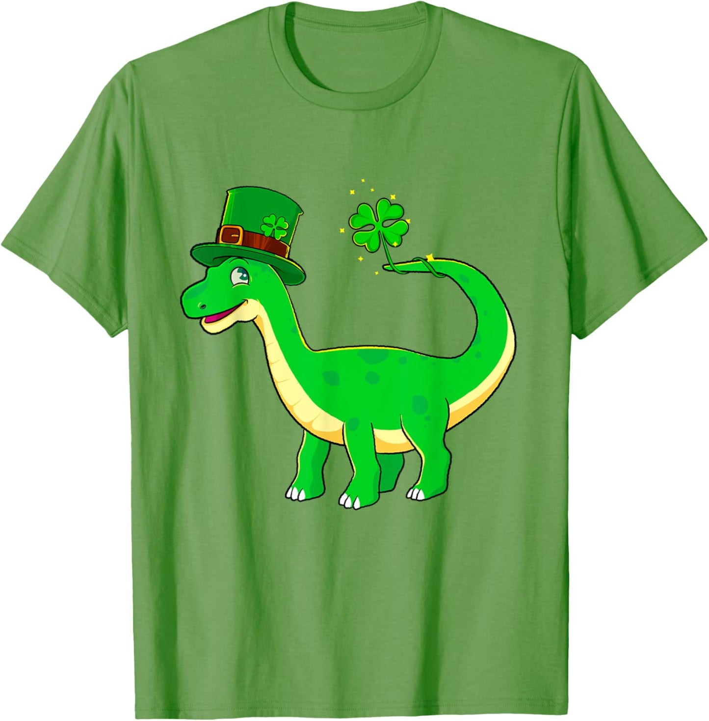 Dinosaur St Patricks Day Cute Shamrock Lucky Kids Boys Girls T-Shirt