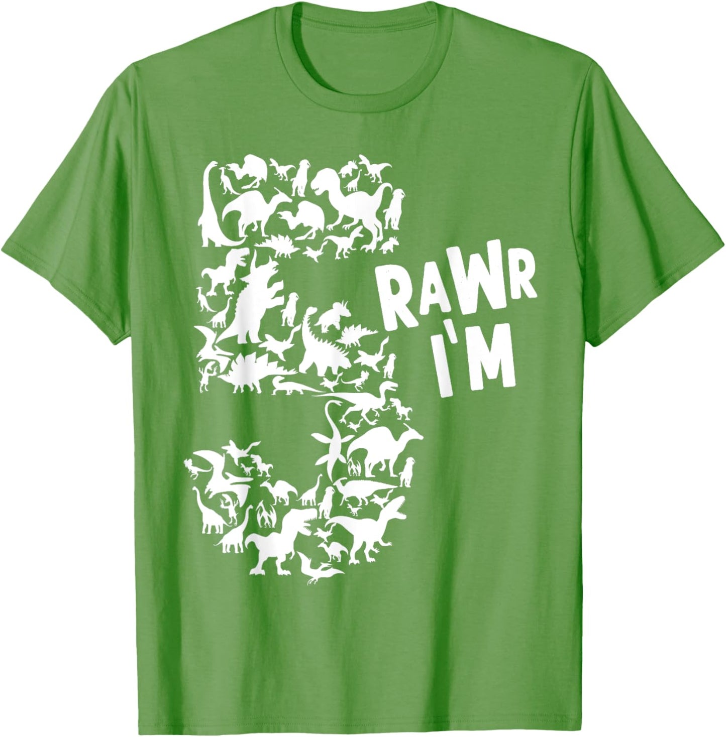 Rawr I'm 5 Cute Kids I Am 5 Boys & Girls Dinosaur Birthday T-Shirt