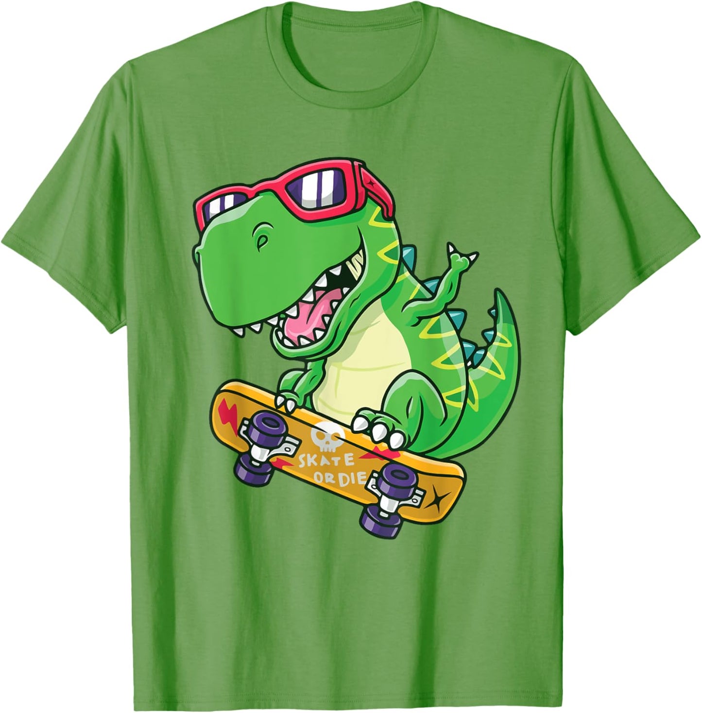 Funny Dino Skateboard Shirt Skater Dinosaur Teen Boy Toddler T-Shirt