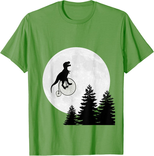 Dinosaur Moon Penny-Farthing Bicycle T-Shirt T-Shirt