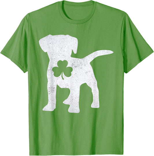 Dog St Patricks Day T-shirt for Boys Men Love Puppy T-Shirt