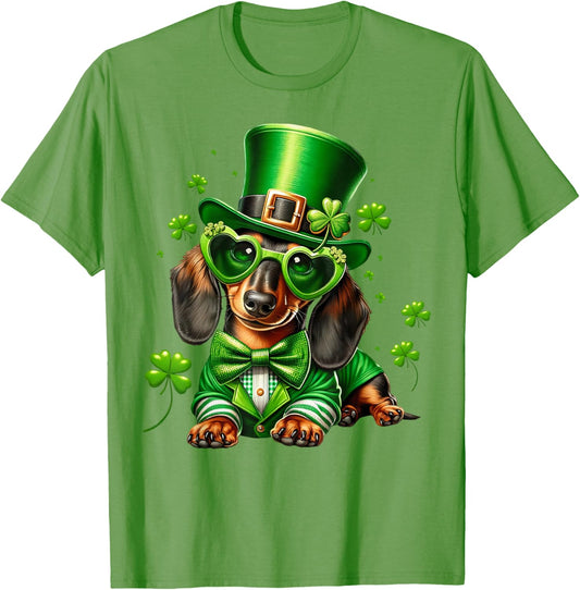 dachshund dog st patrick's day shirt Weiner Doxie Kids Girls T-Shirt