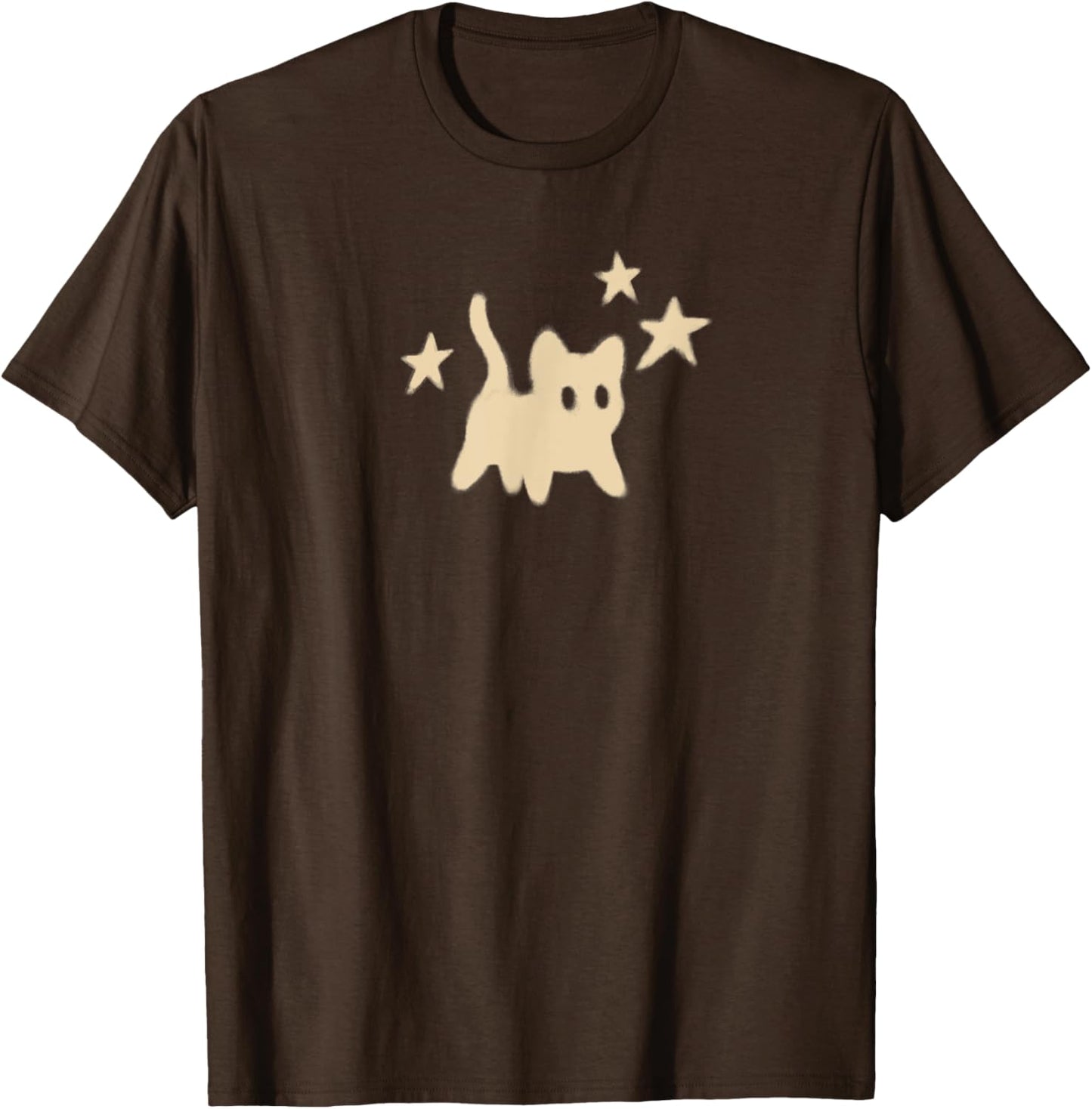 90s Y2K Scary Tomcat Cat is Scared under Starry T-Shirt
