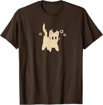 90s Y2K Cute Scary Cat Tomcat is Scared under Starry T-Shirt for Men Women Kids