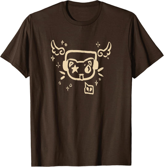 90s Y2K Cat with Headphone Headset T-Shirt
