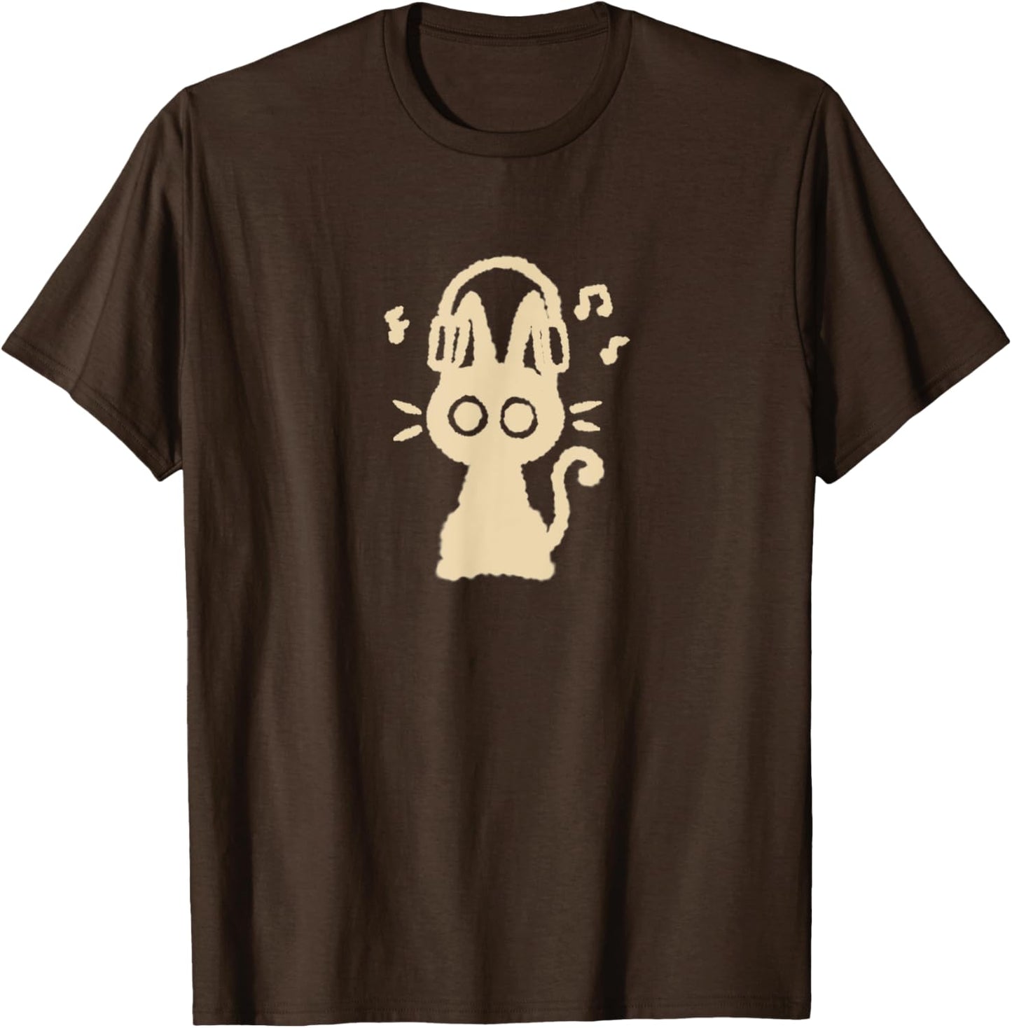 90s Y2K Funny Cute Cat Tomcat Kitten with Headphone Headset T-Shirt