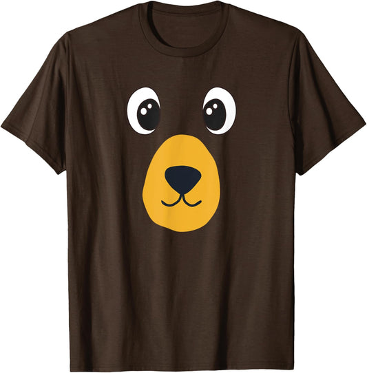 Bear Face Halloween Bear Costume Animal Bear Kids T-Shirt