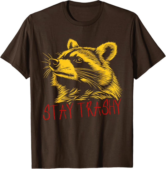 Funny Street Cat Vintage Stay Trashy Raccoon T-Shirt