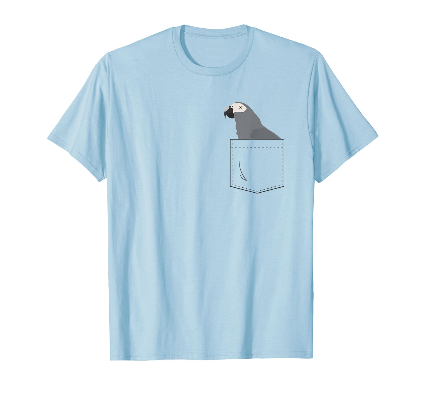Timneh African Grey Parrot in Fake Pocket T-Shirt