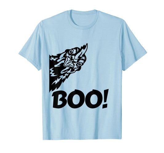 Boo! | Funny Hen Hiding Peekaboo Scary Halloween Chicken T-Shirt