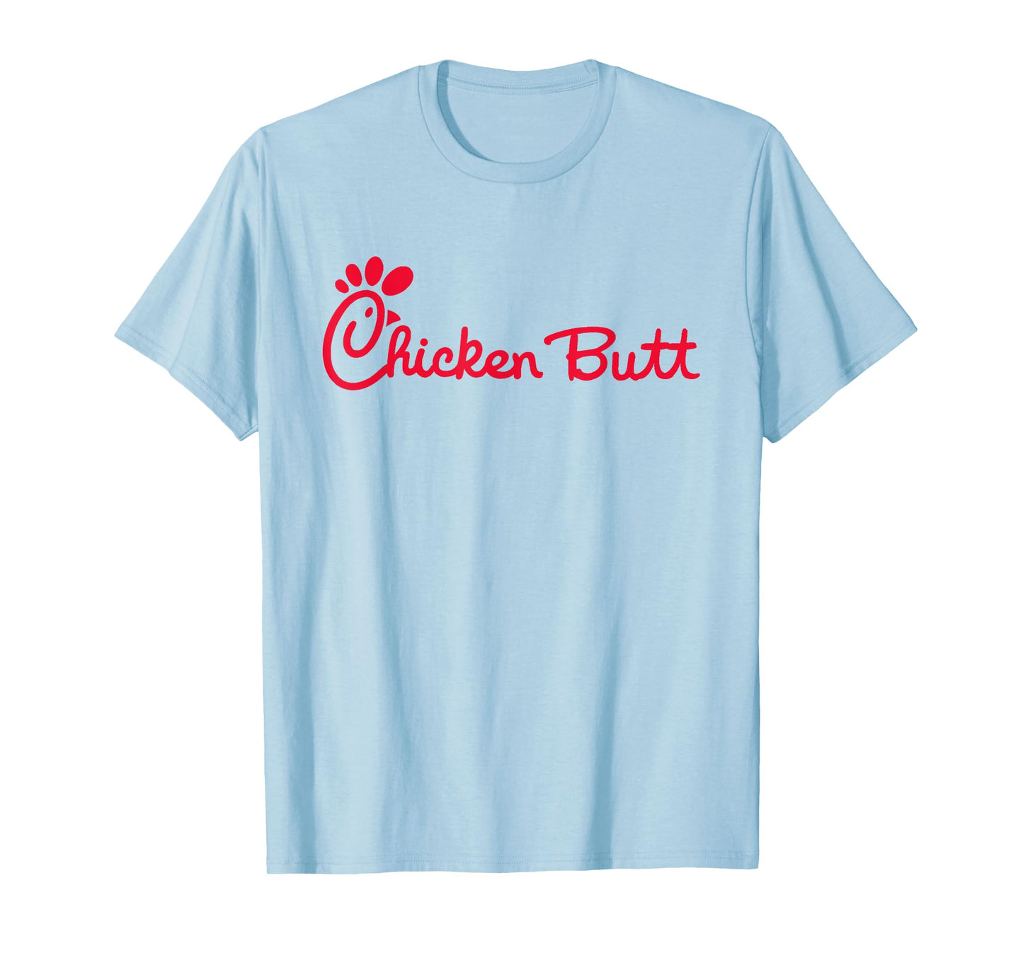 Casual Biscuits Chicken Butt T-Shirt - Unisex-Adults, Kids - White - Short Sleeve - Cotton 60%, Polyester 40%