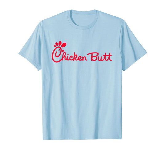 Casual Biscuits Chicken Butt T-Shirt - Unisex-Adults, Kids - White - Short Sleeve - Cotton 60%, Polyester 40%