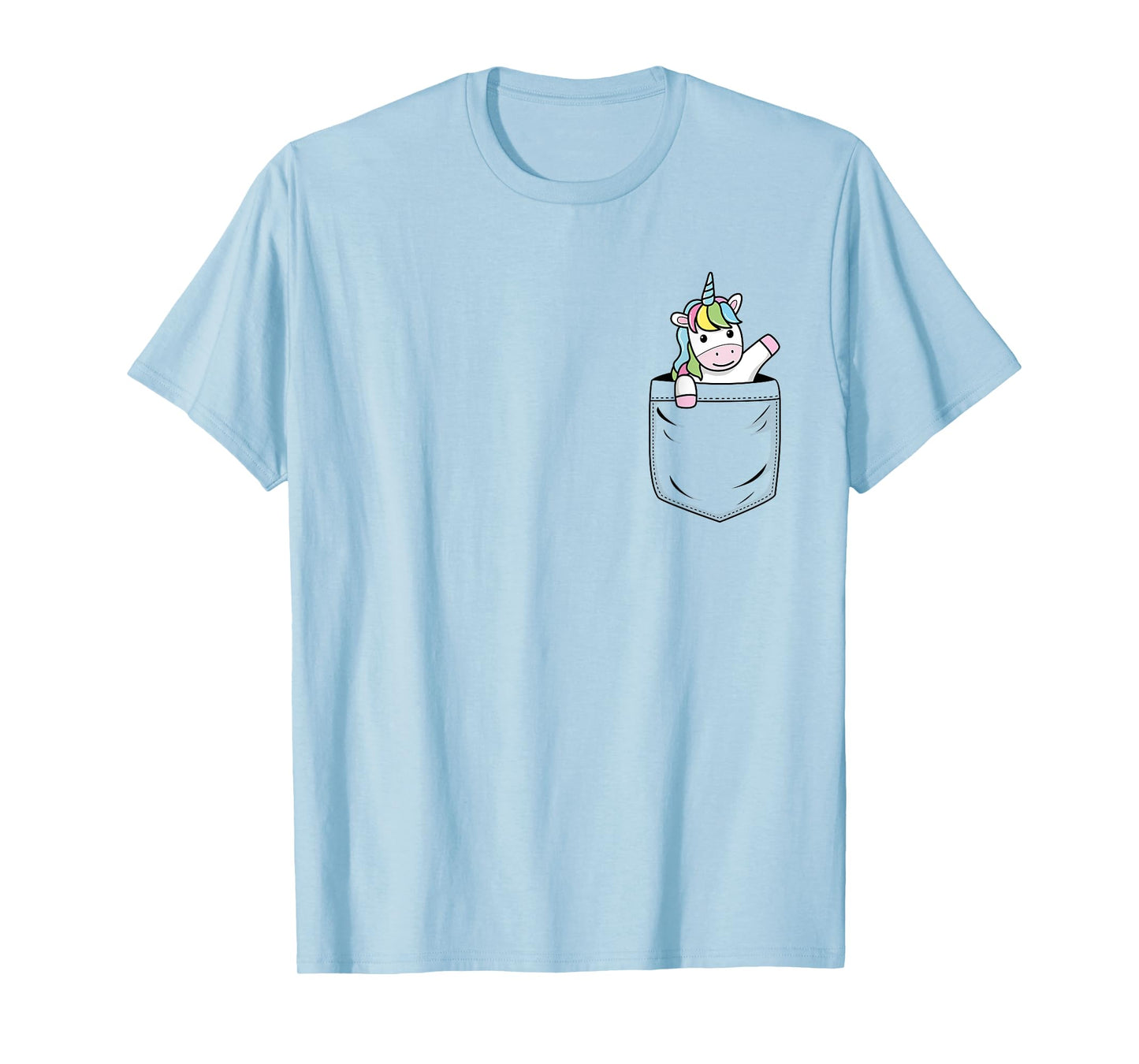 Unicorn Lovers Cute Funny Unicorn In Pocket T-Shirt