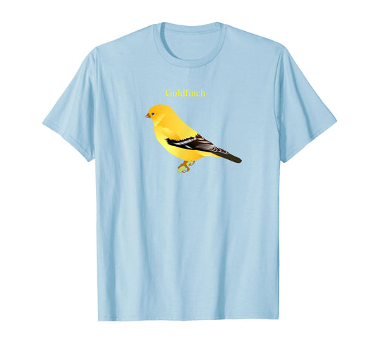 Goldfinch Songbird T-shirt Cute Yellow Bird Art T-Shirt