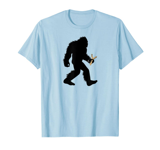 Bigfoot Slingshot T-Shirt, Sasquatch Slingshotting Tee Gift T-Shirt