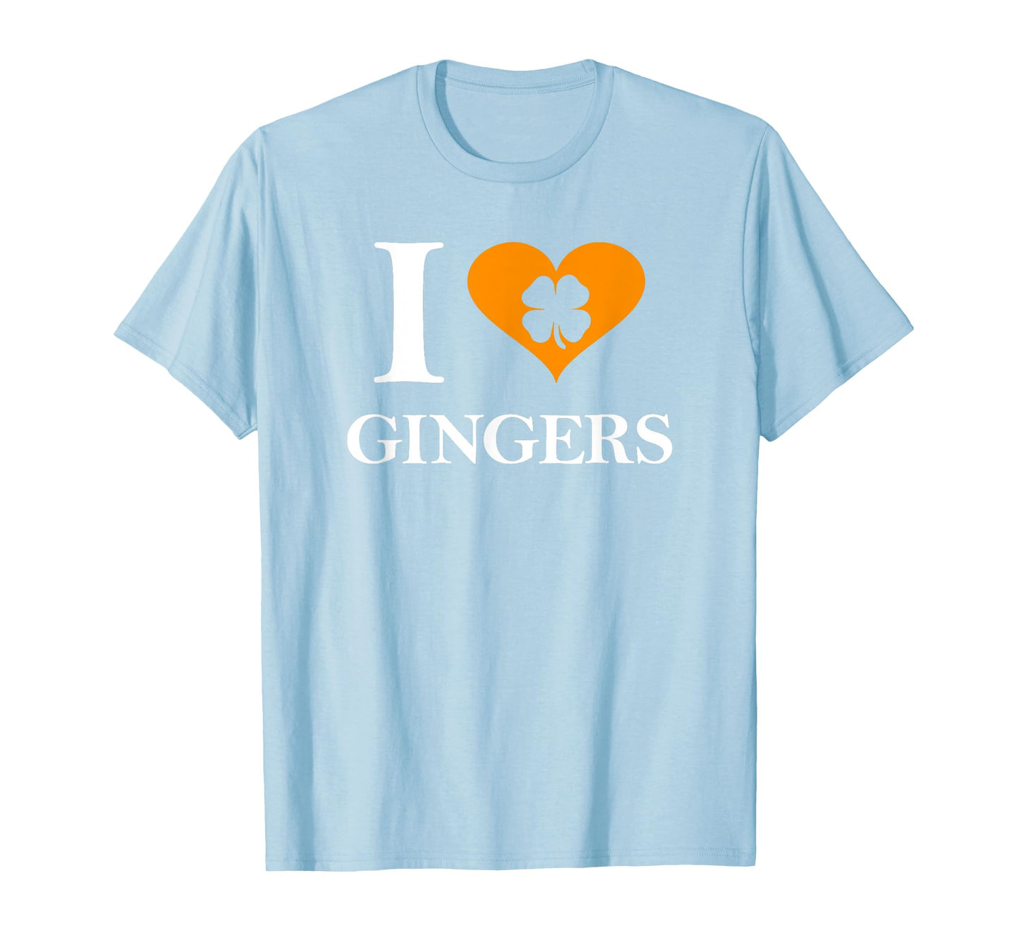 I Love Gingers Heart Shamrock Redhead Lover Shirt