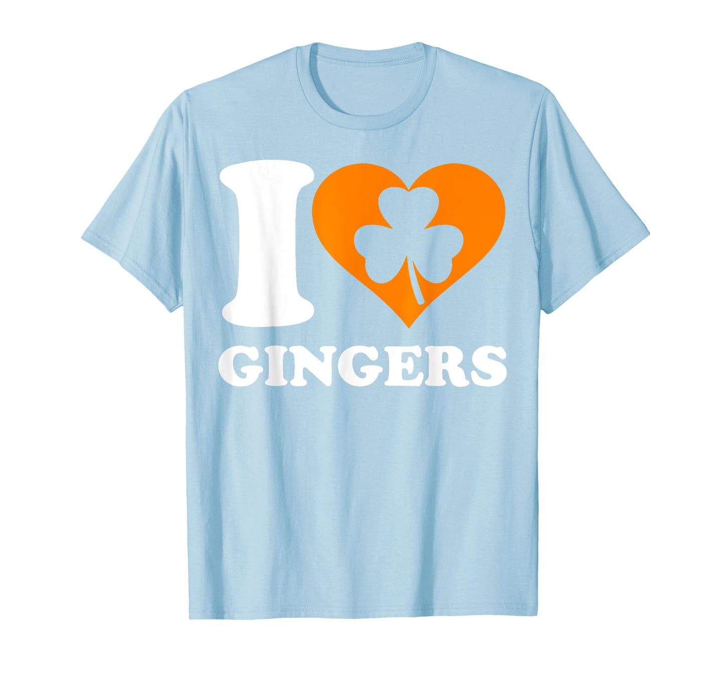 I Love Gingers Heart Shamrock Redhead Lover St Patrick's Day T-Shirt