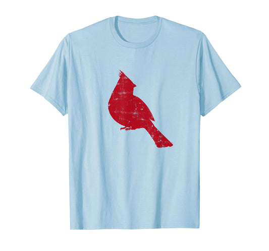 Bright Red Cardinal Bird Silhouette T-Shirt