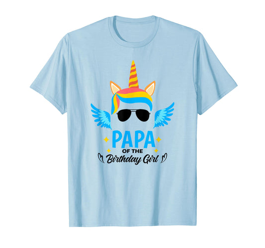 Papa of The Birthday for Girl Father Unicorn First Birthday T-Shirt