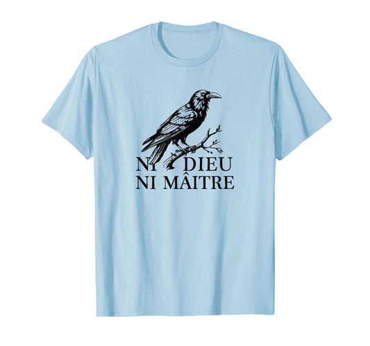 No God No Masters, Ni Dieu Ni Maitre, Retro Crow Bird T-Shirt