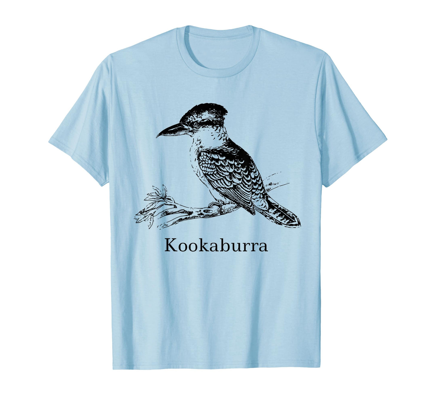 Kookaburra T-Shirt Bird Tee Shirt Ornithology Black Lines T-Shirt