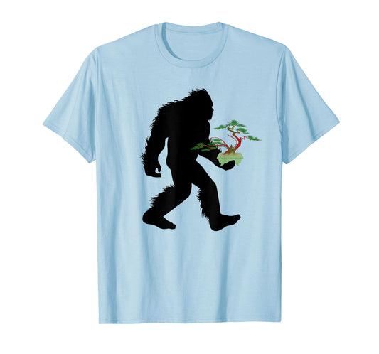 Bigfoot Carrying Bonsai Plant Sasquatch Tree Landscaper T-Shirt