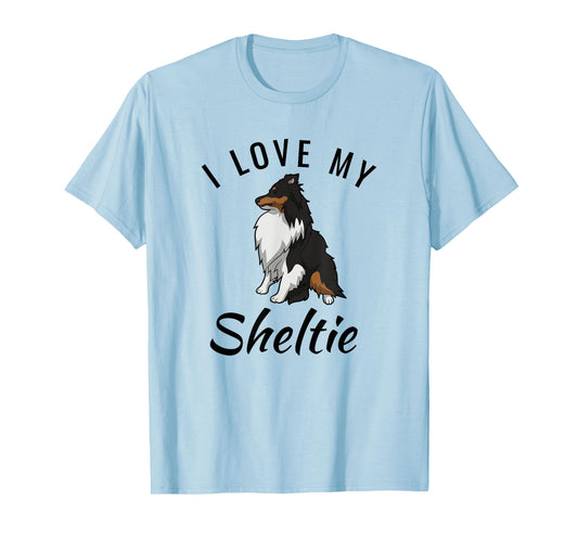 Adorable I Love My Sheltie Tri-color Sheltie Shirt Mom Gift T-Shirt