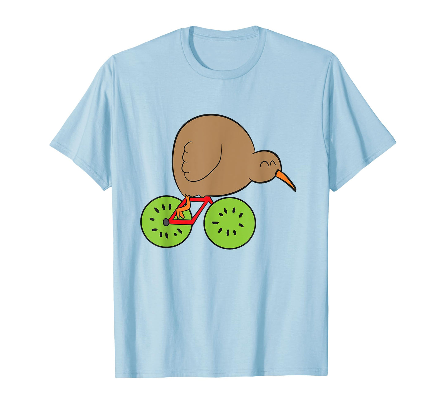 Funny Kiwi Fruit And Kiwi Bird New Zealand Cycling Kiwi Bird T-Shirt