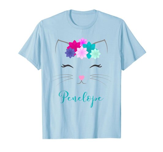 Penelope Kitty Cat Personalized Name Birthday Gift Men Women Kids T-Shirt