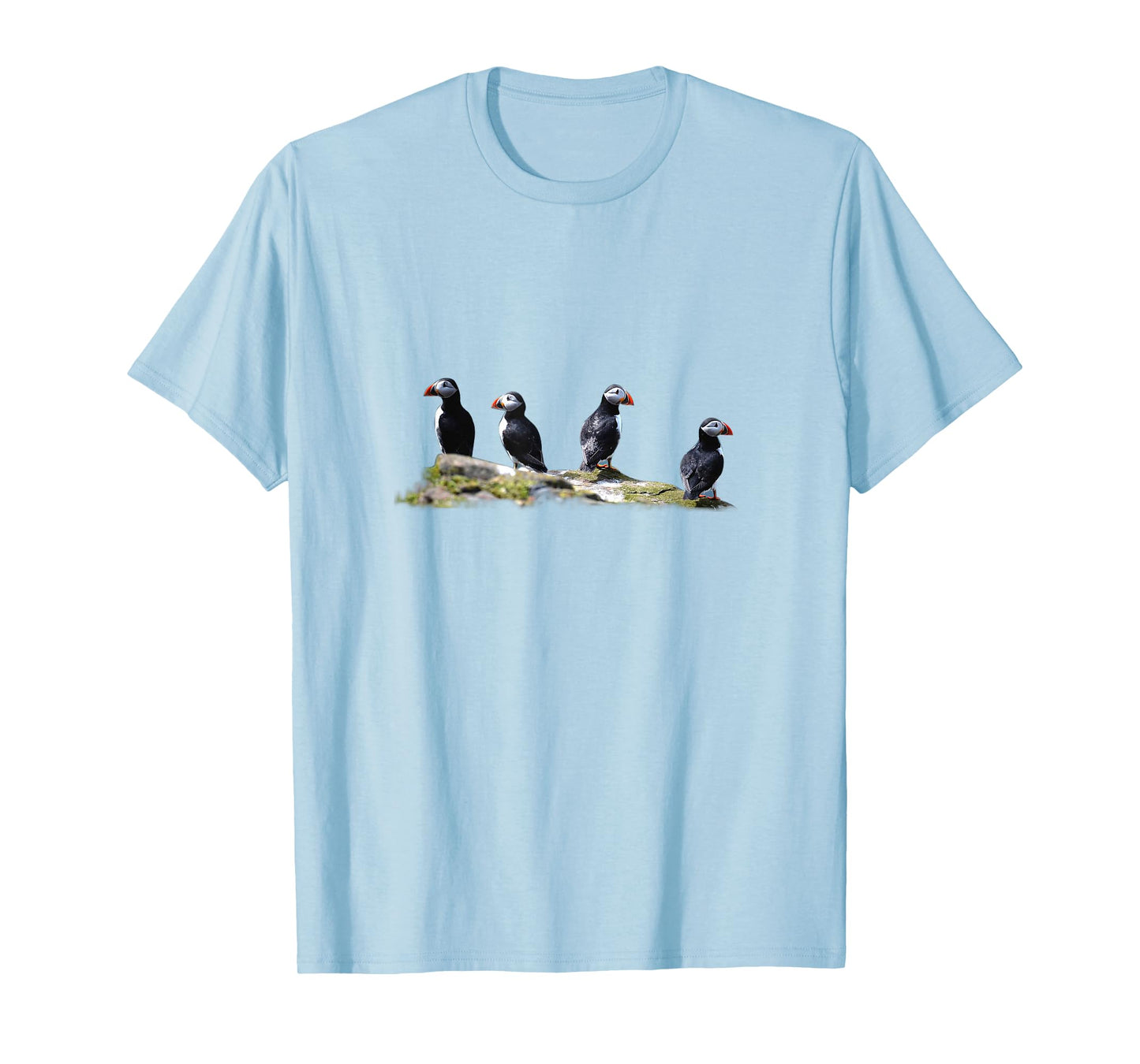 Cute Seabird Tees - Puffin Birds On The Rock T-Shirt T-Shirt