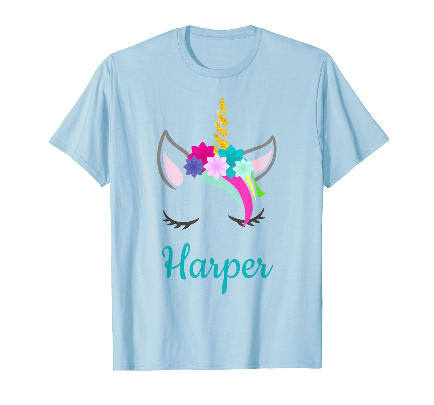 Harper Rainbow Unicorn Name T-Shirt