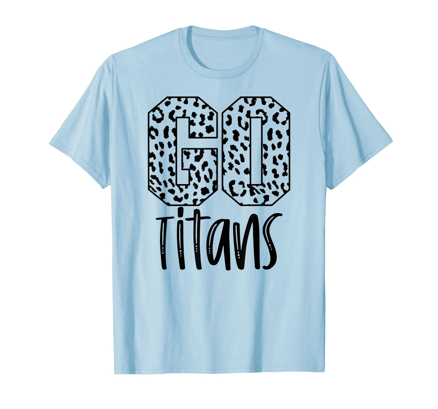 Titans Team Mascot School Spirit Game Night Leopard Print T-Shirt