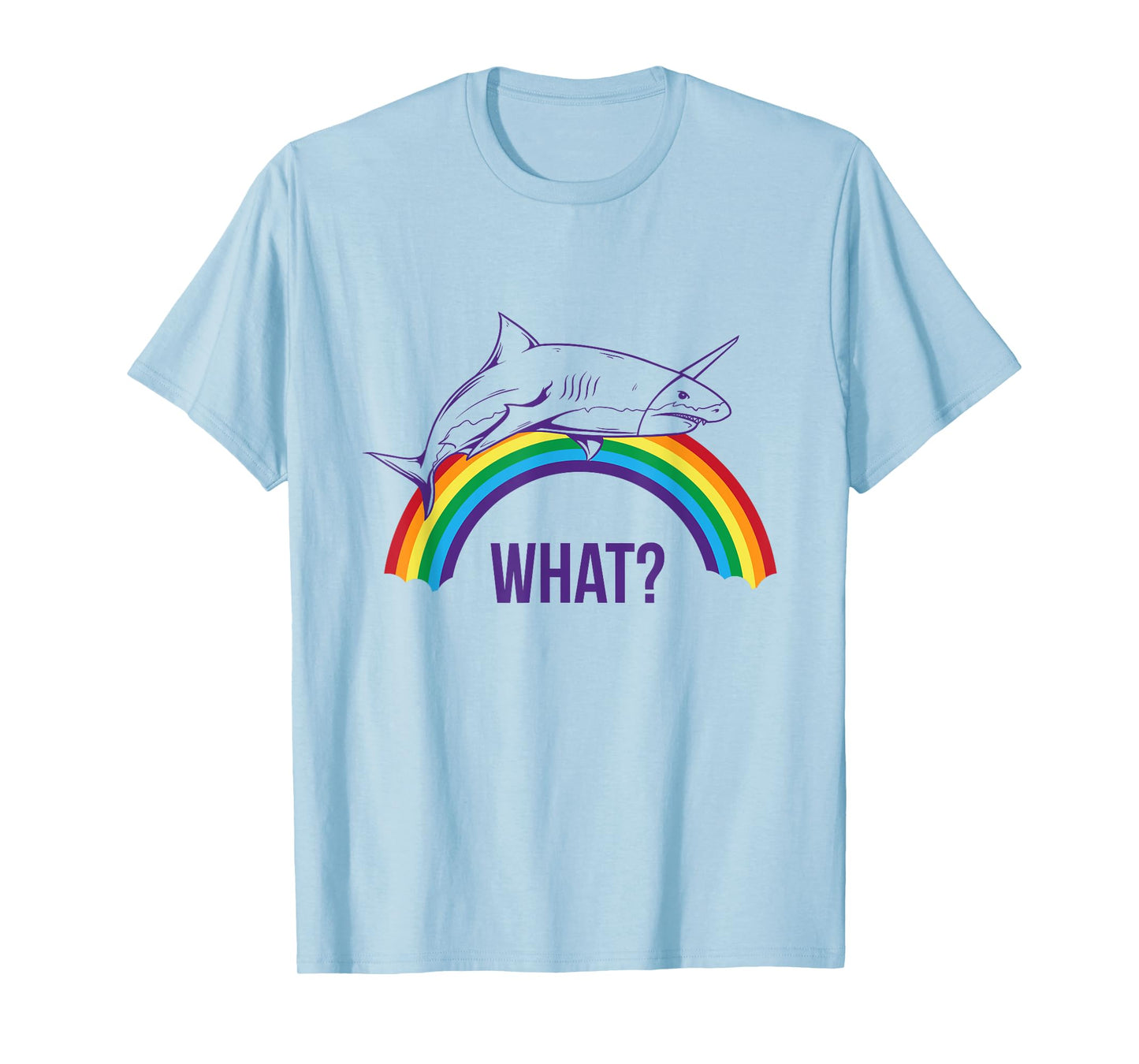 Unicorn Shark "What" Cute Rainbow Pride Graphic T-Shirt T-Shirt