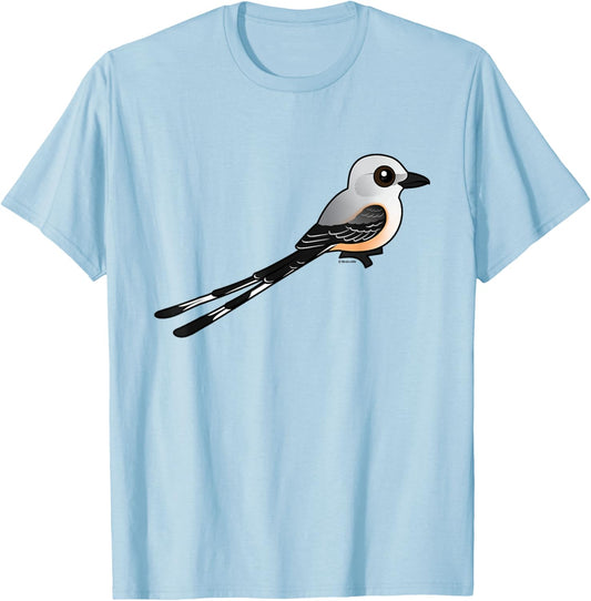 Cute Cartoon Scissor-tailed Flycatcher Bird Illustration T-Shirt
