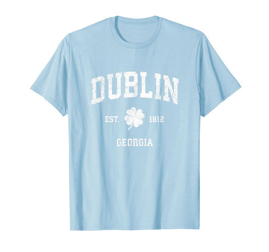 Dublin Georgia Vintage Shamrock Sports T-Shirt