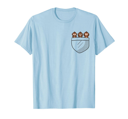 See three wise monkeys, hear no evil animal in the bag T-Shirt