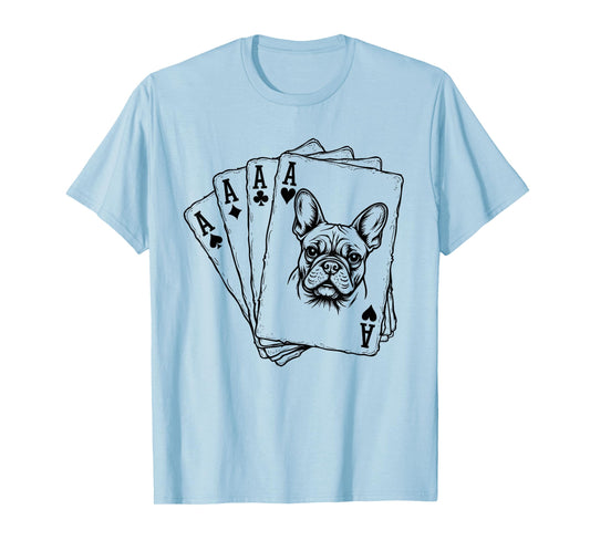 French Bulldog Poker Cards Lover Graphic T-Shirt